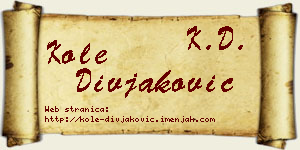 Kole Divjaković vizit kartica